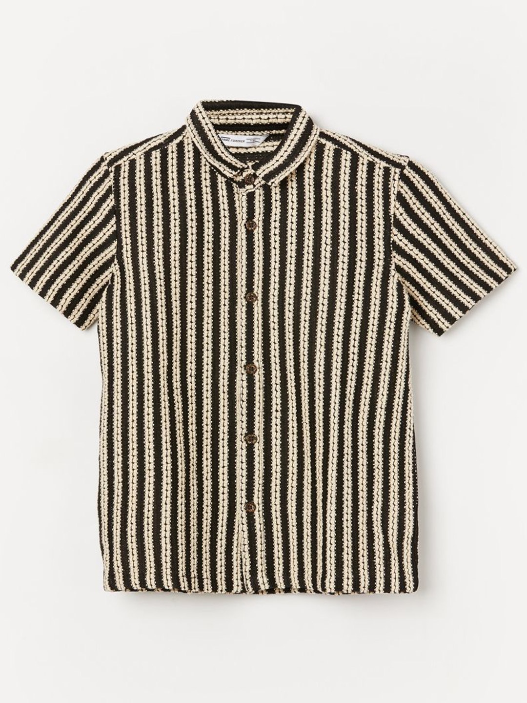 

Fame Forever by Lifestyle Boys Striped Casual Shirt, Black