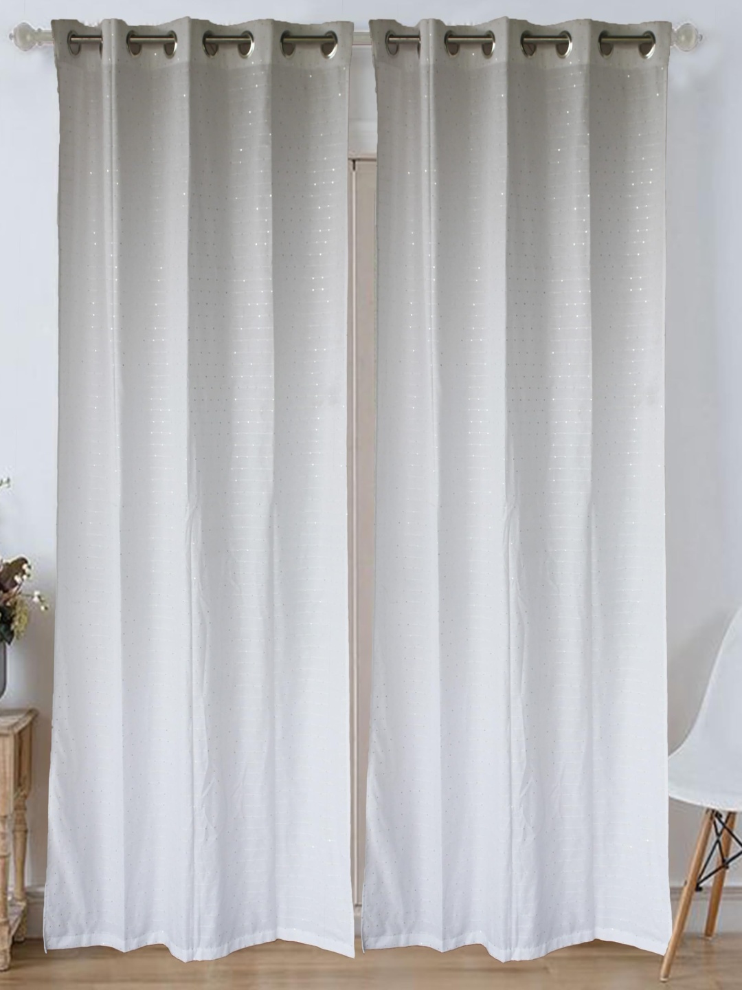 

Dekor World Multicoloured Set of 2 Embroidered Long Door Curtain, Multi