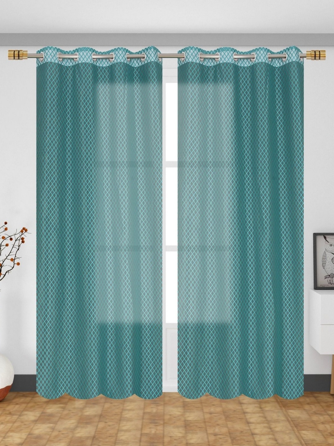 

Galaxy Home Decor Blue 2 Pieces Long Door Curtain