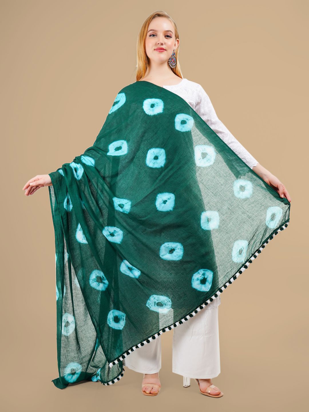 

Karthav Fashion Printed Bandhani Dupatta, Green