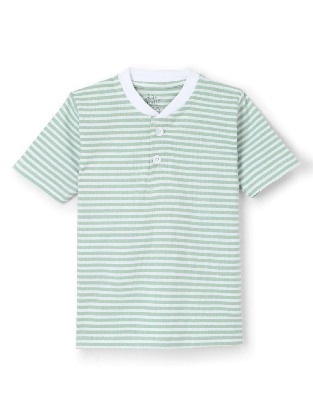 

FUNKRAFTS Boys Striped Pockets T-shirt, Green