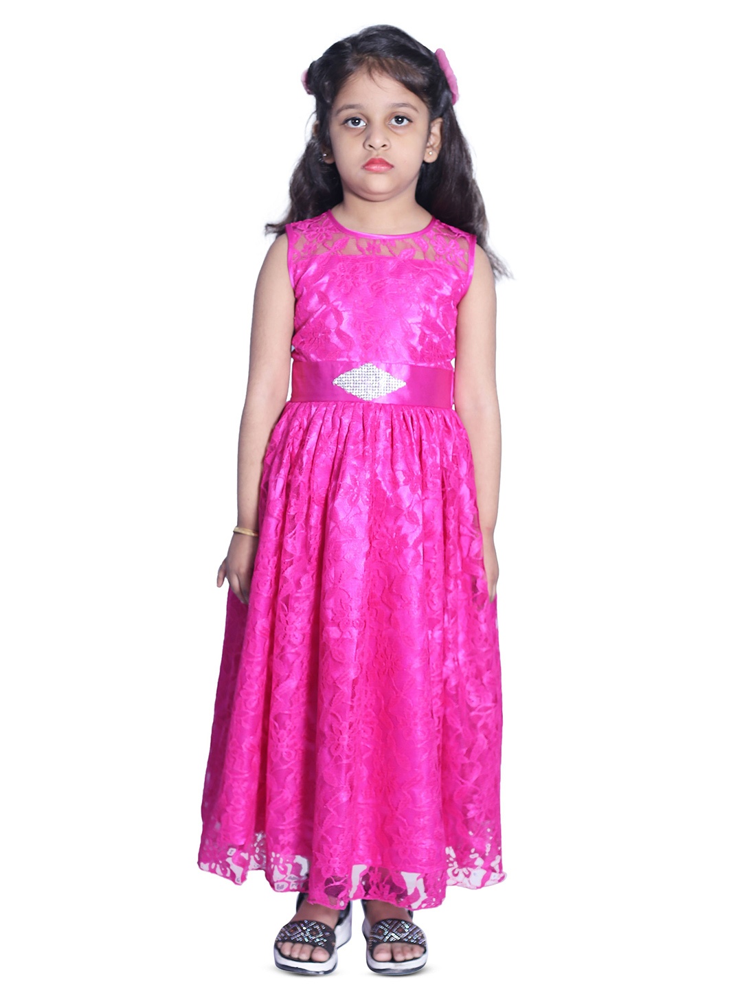 

Wow Princess Girls Self Design Maxi Dress, Pink
