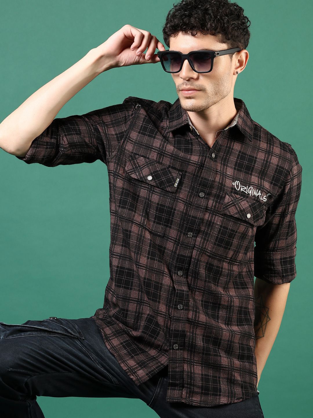 

V-Mart Men Tartan Checks Opaque Checked Casual Shirt, Red