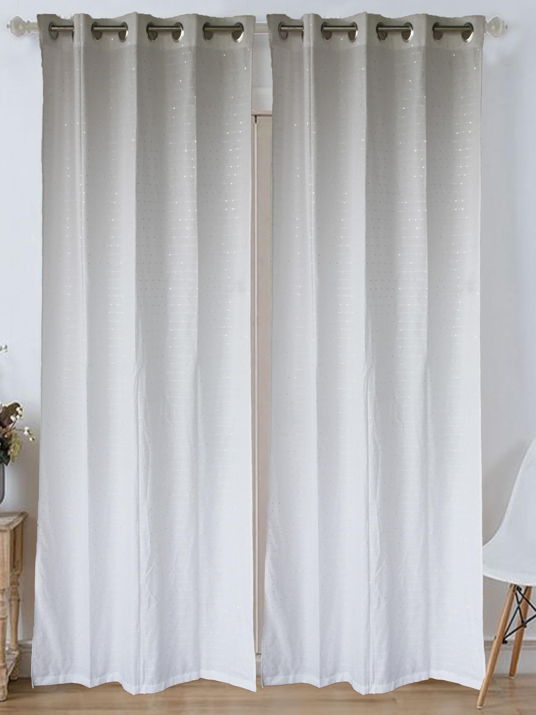 

Dekor World Multicoloured Set of 2 Embroidered Window Curtain, Multi
