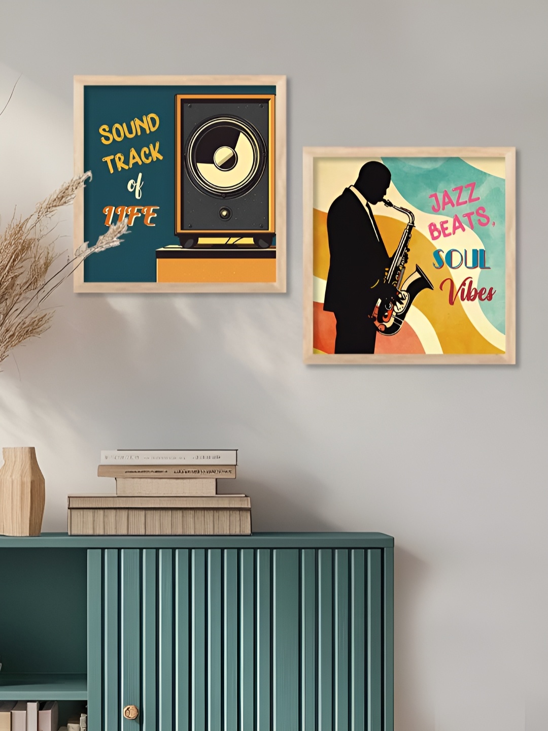 

Kotart Brown & Blue 2 Piece Wood Abstract Wall Paintings