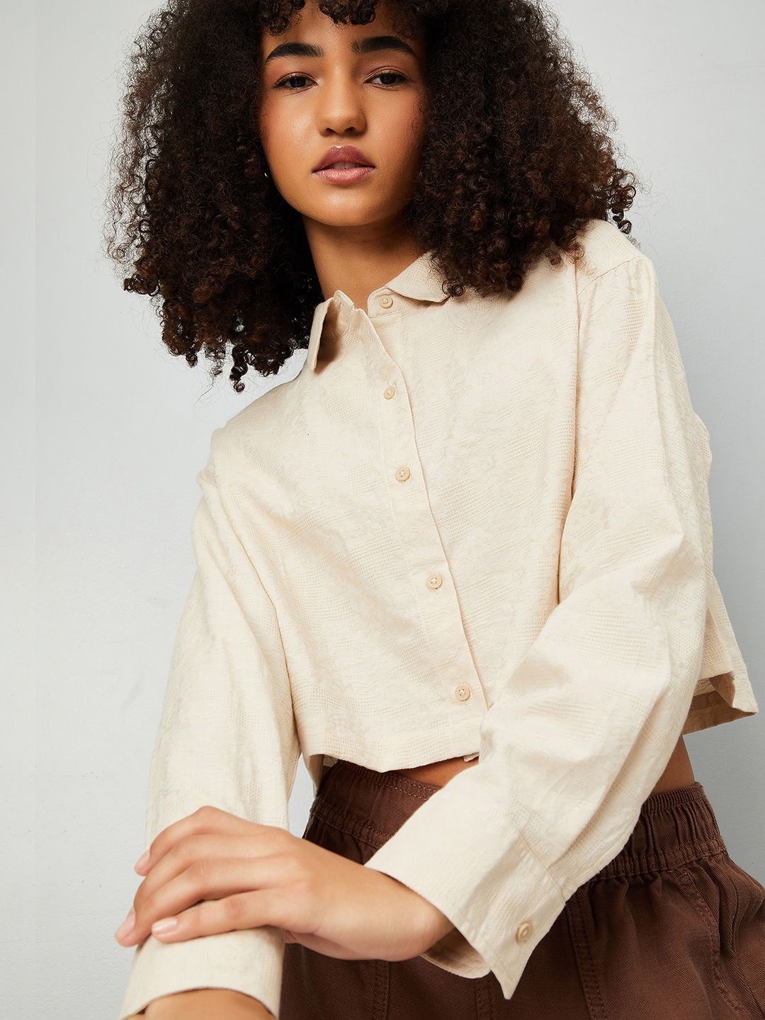 

max Women Opaque Casual Shirt, Beige