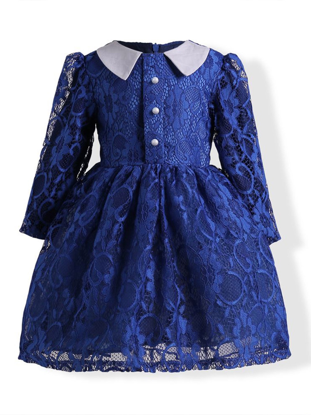 

Wow Princess Girls Peter Pan Collar Fit and Flare Dress, Blue