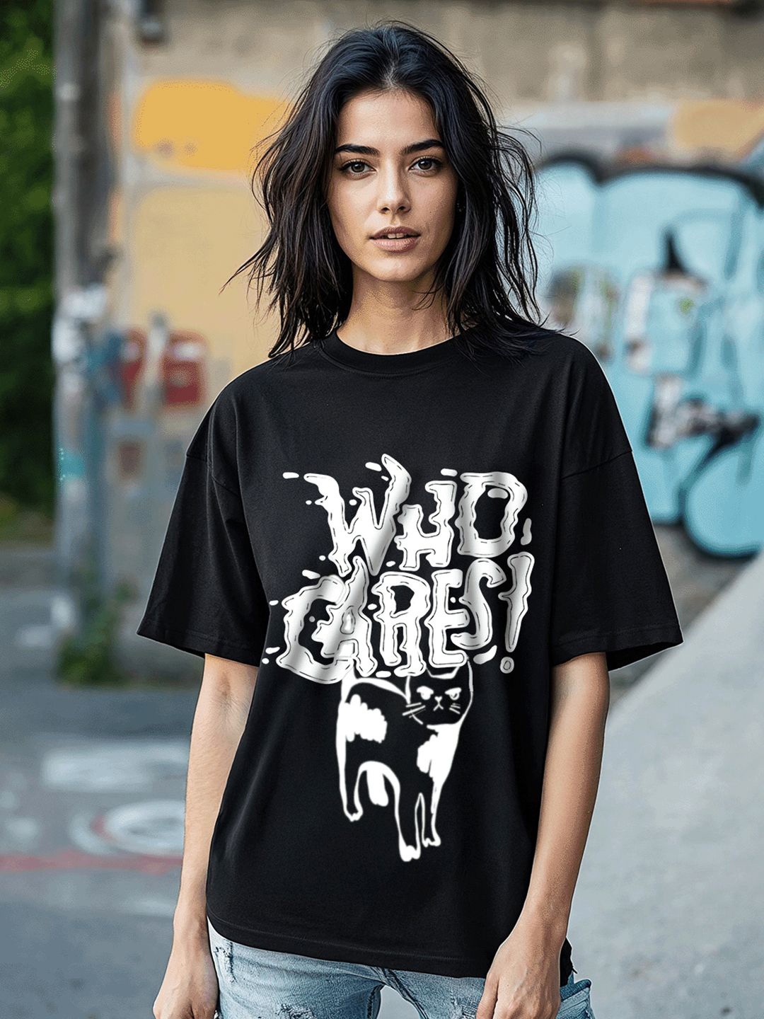

Bewakoof Heavy Duty Women Printed Pure Cotton T-shirt, Black