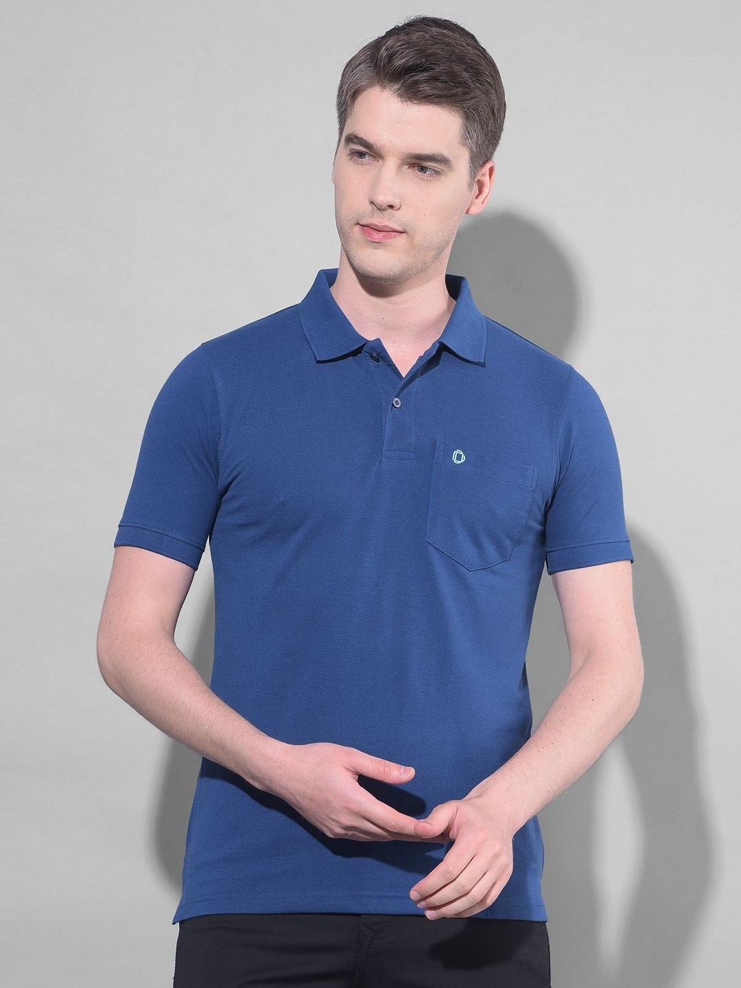 

Dollar Men Polo Collar Pockets T-shirt, Blue
