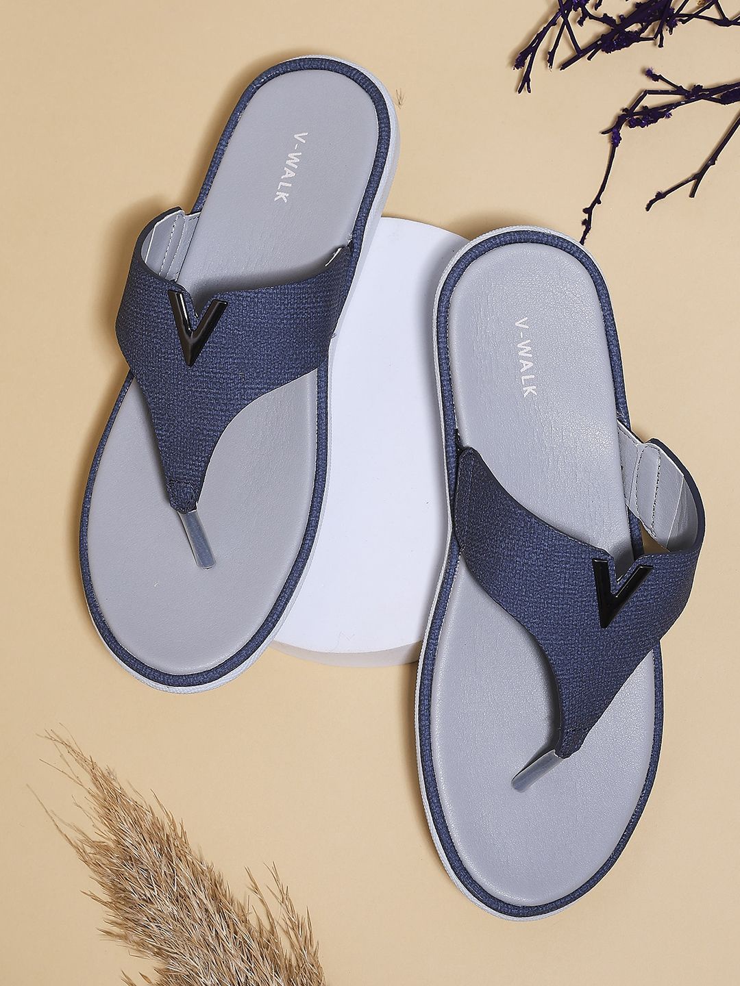 

V-WALK Women Open Toe Flats with Bows, Blue