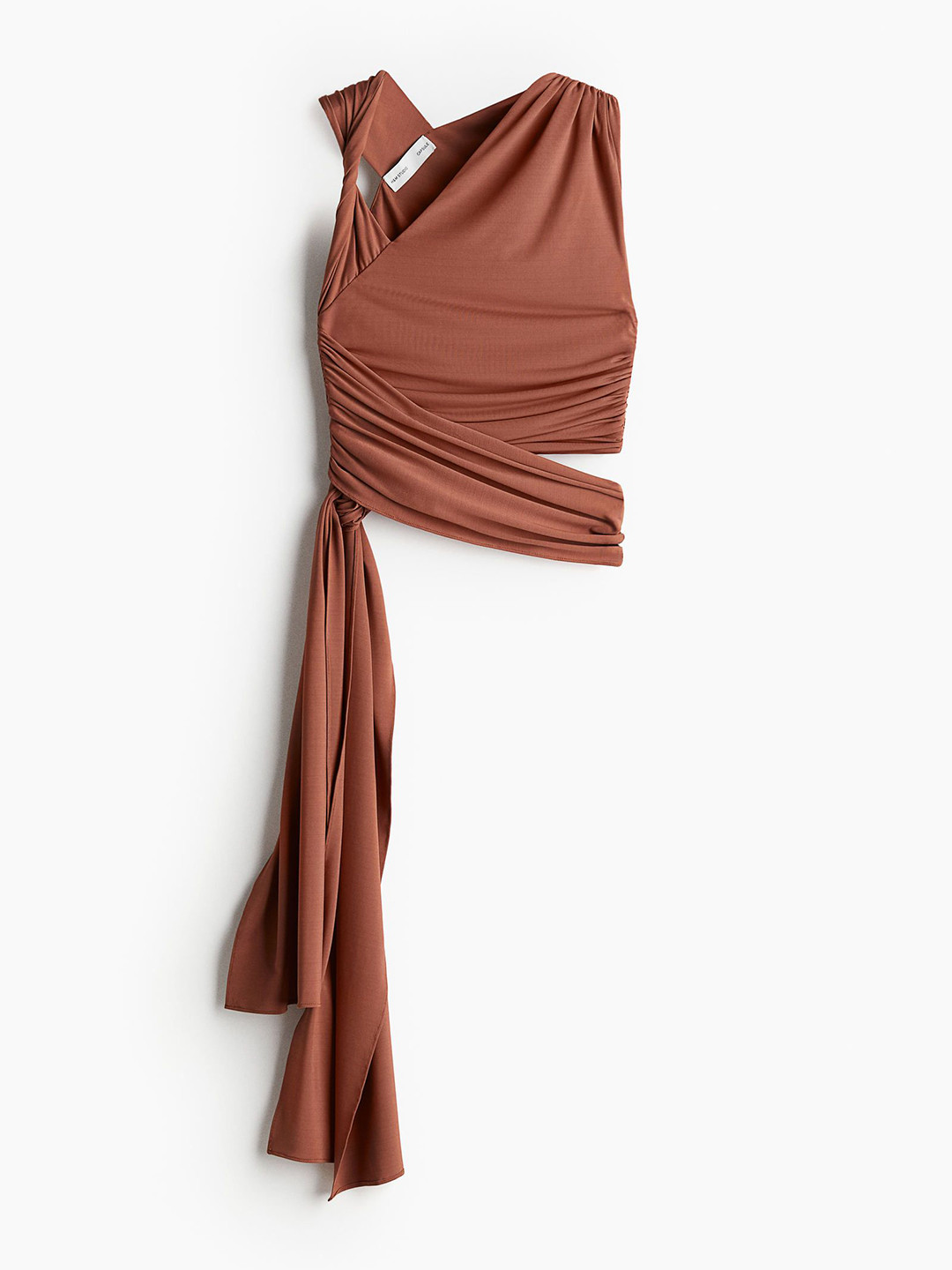 

H&M Women Asymmetric Wrap Top, Brown