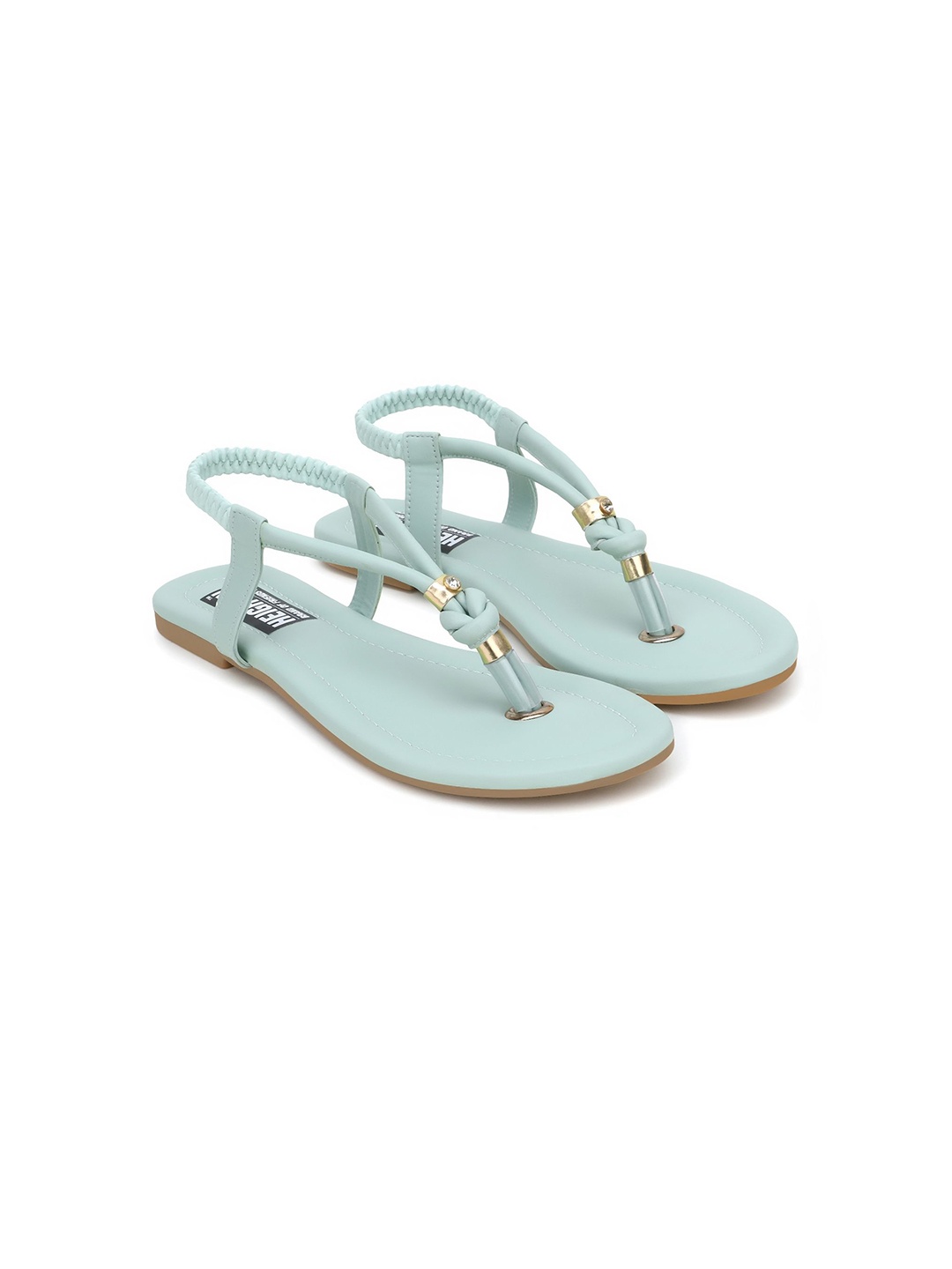

HEIGHTEN Women Embellished T-Strap Flats, Sea green