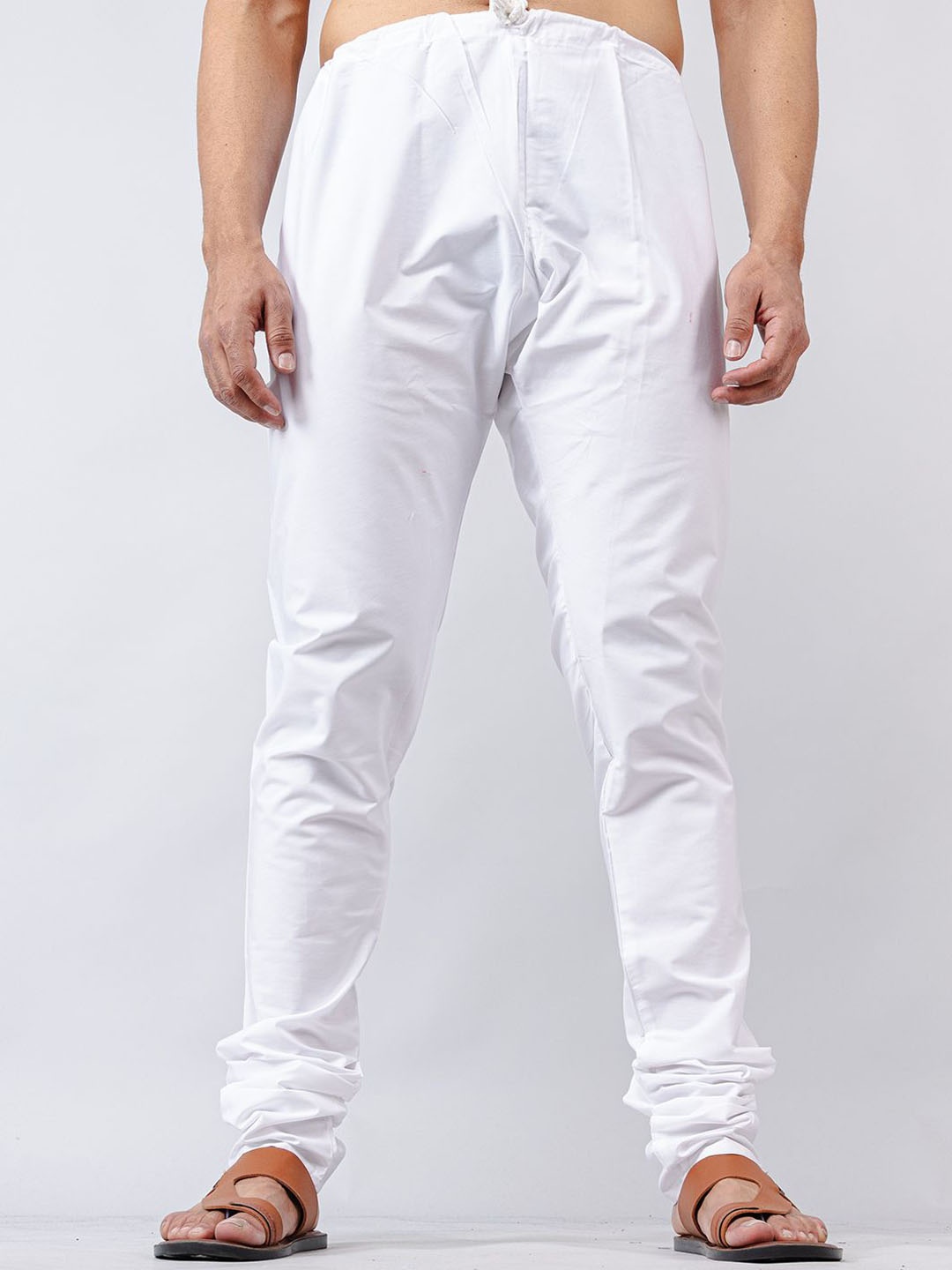 

Tistabene Men Pure Cotton Mid-Rise Slim Fit Churidar, White