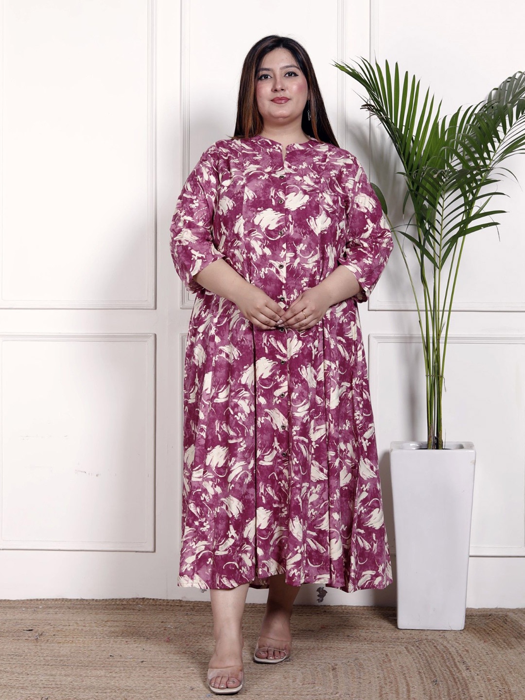 

Swasti Women Printed A-line Dress, Purple