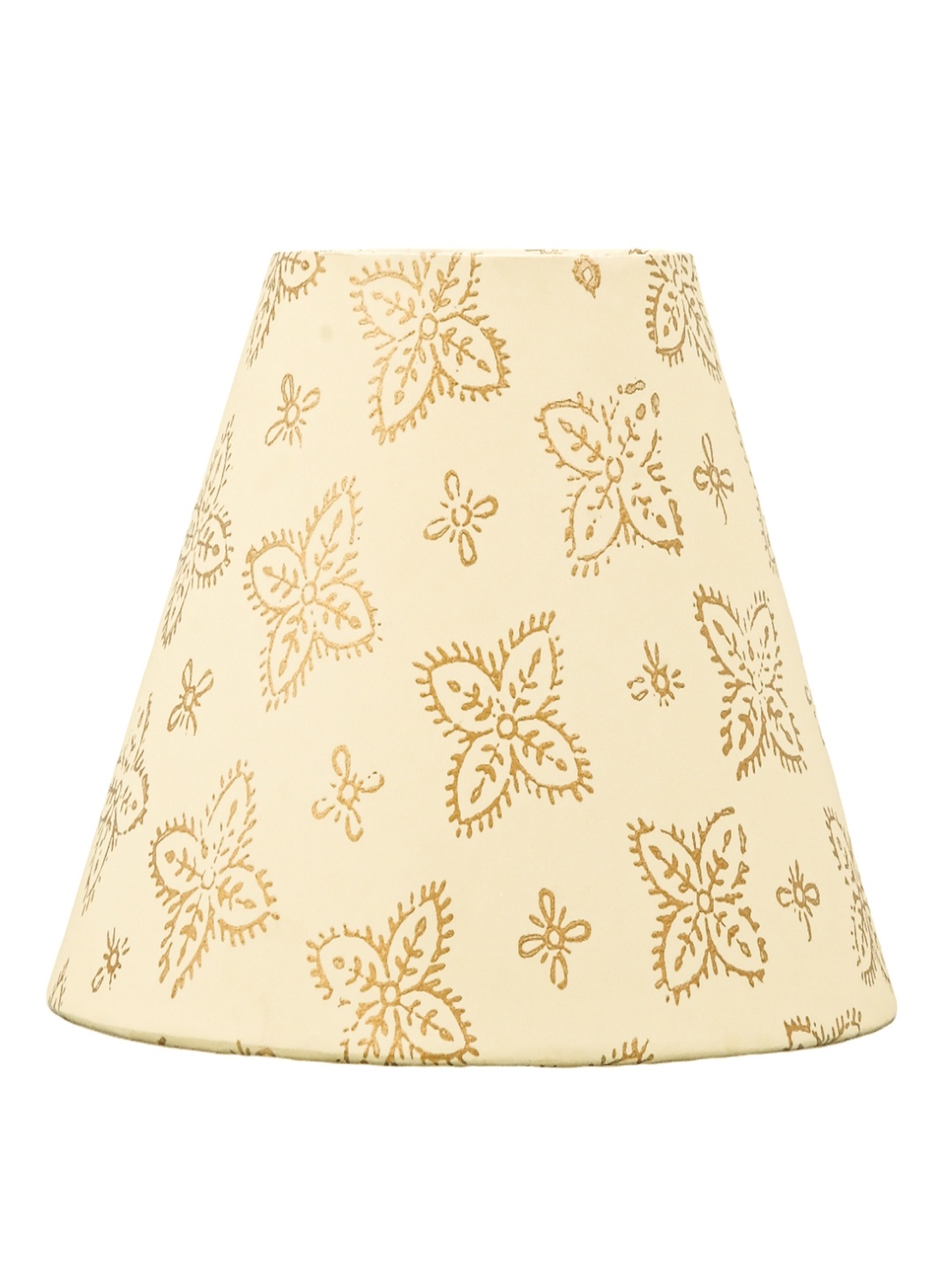 

Lampenschirm India Beige Block Printed Cotton Lampshade, Gold