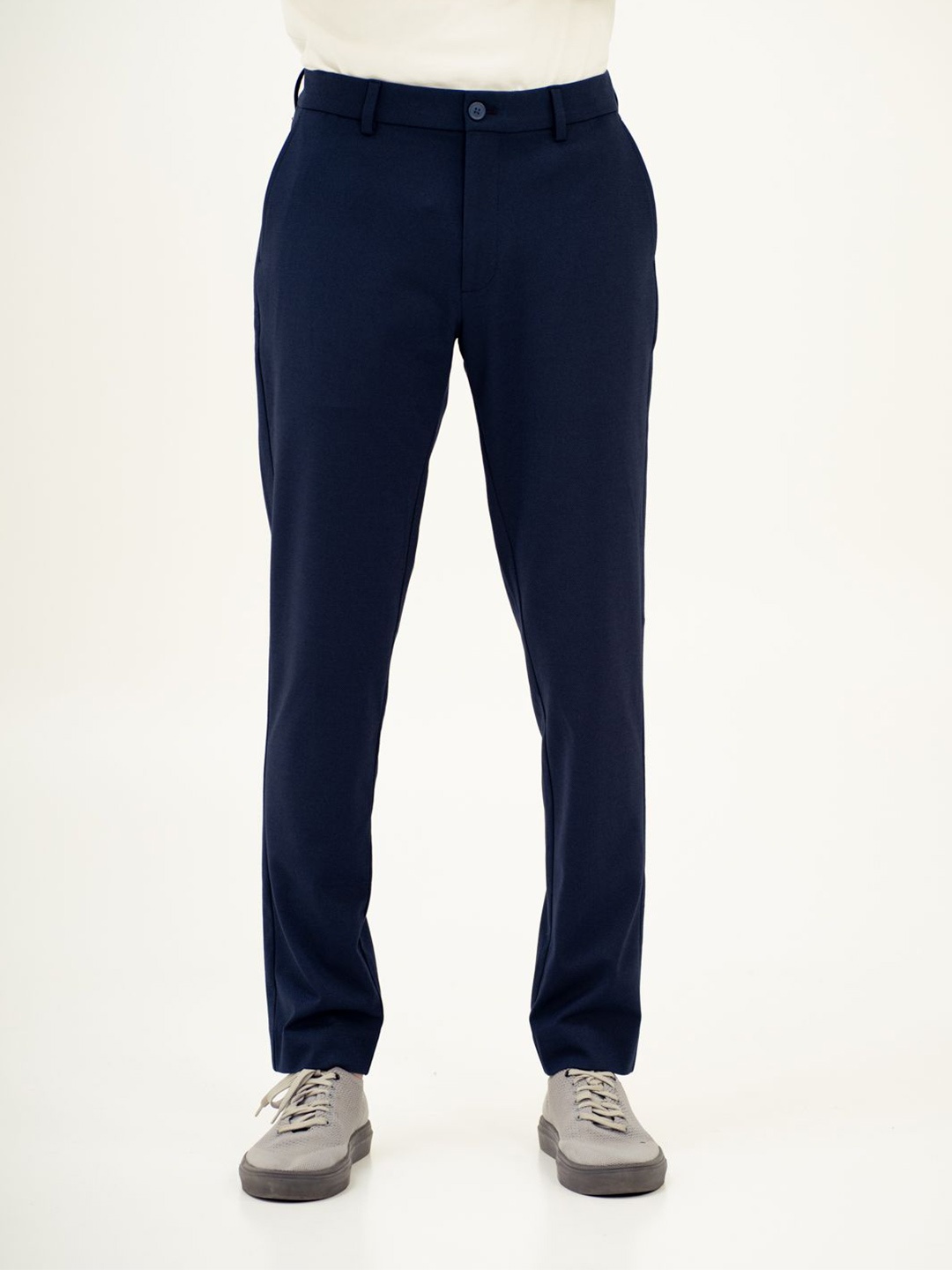 

The Pant Project Men Slim Fit Soft Stretch Comfort Wrinkle Free Formal Trousers, Blue