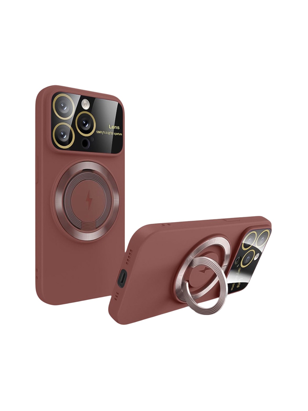 

QRIOH Solid Printed iPhone 14 Pro Back Case Mobile Accessories, Brown