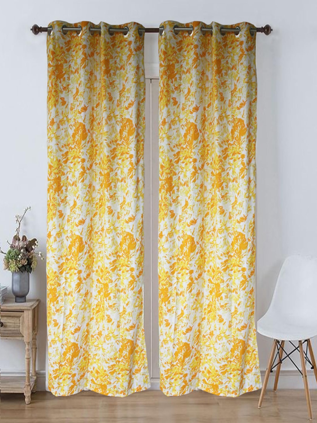 

Dekor World Multicoloured Set of 2 Floral Door Curtain, Multi