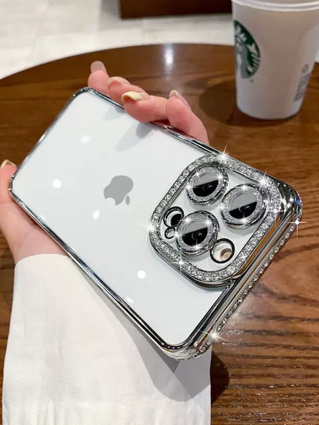 

Luxury Kase Quirky Printed iPhone 15 Pro Back Case Mobile Accessories, Silver