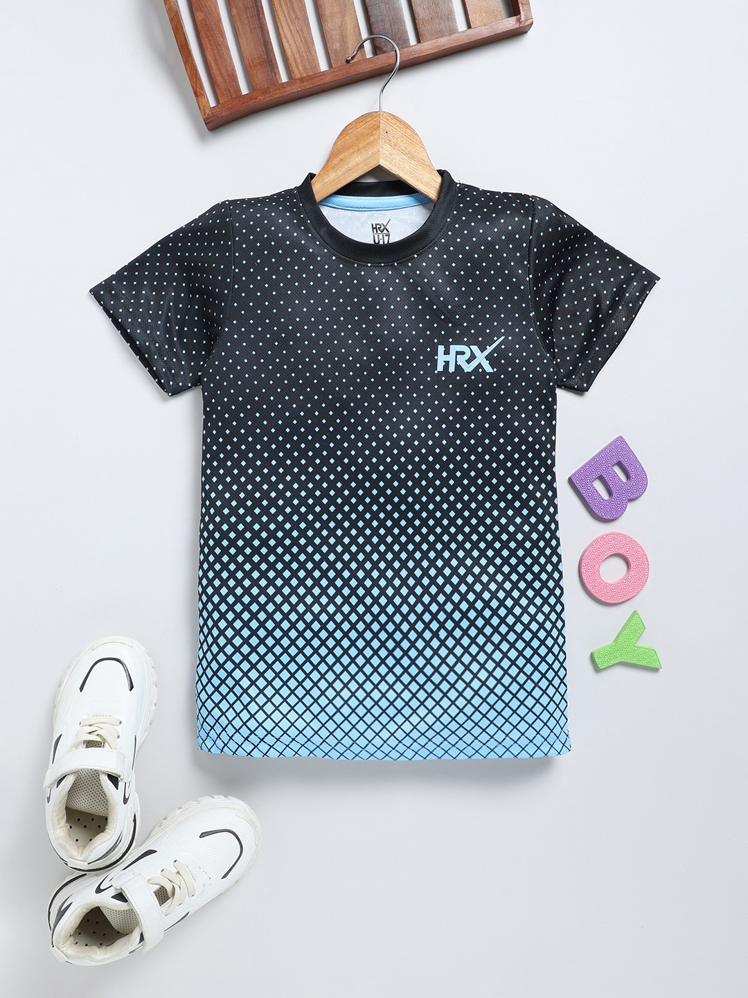 

HRX by Hrithik Roshan Boys Geometric Printed T-shirt, Blue