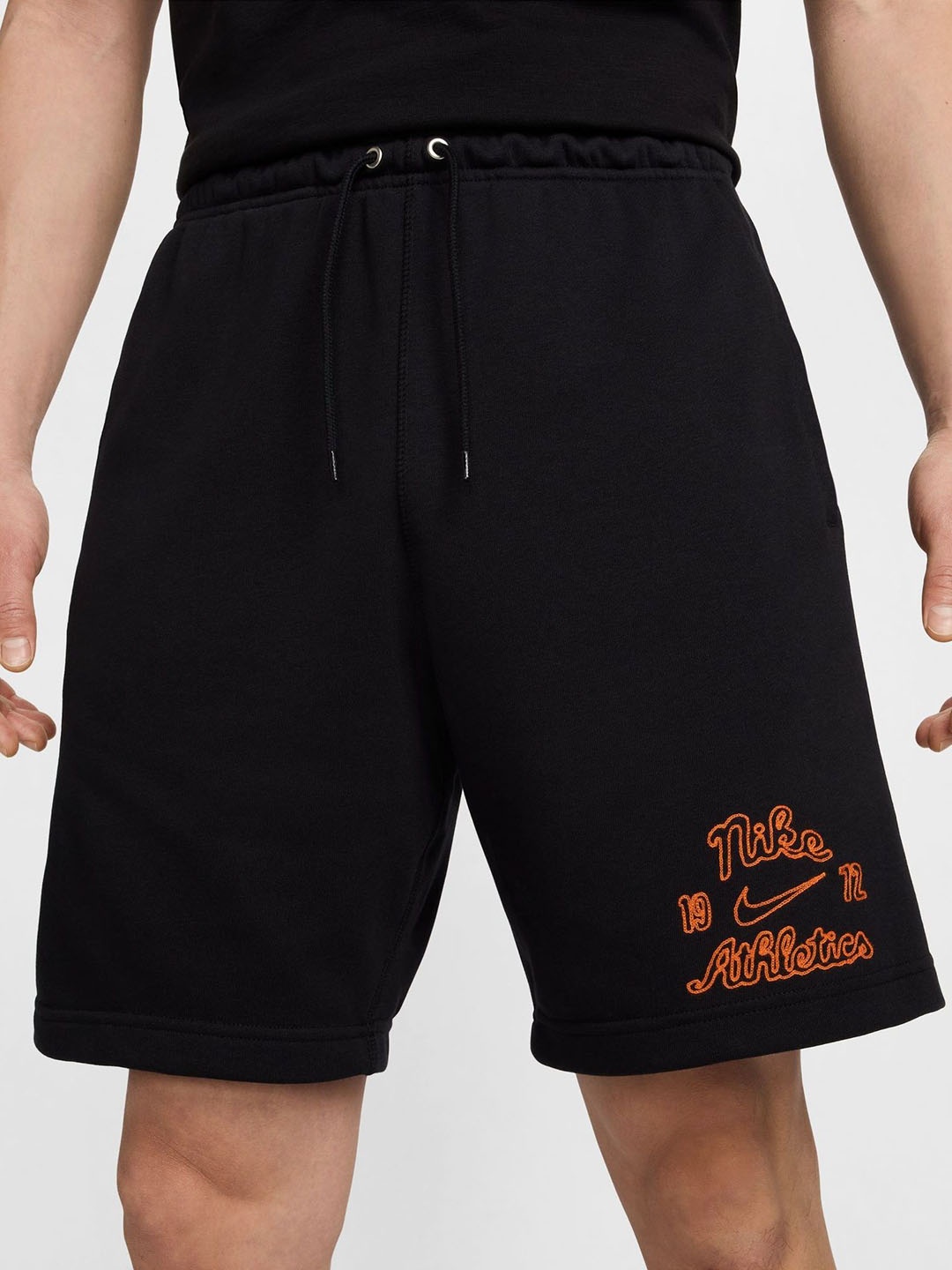 

Nike Men Sportswear Club Typography Cotton Outdoor Shorts, Black
