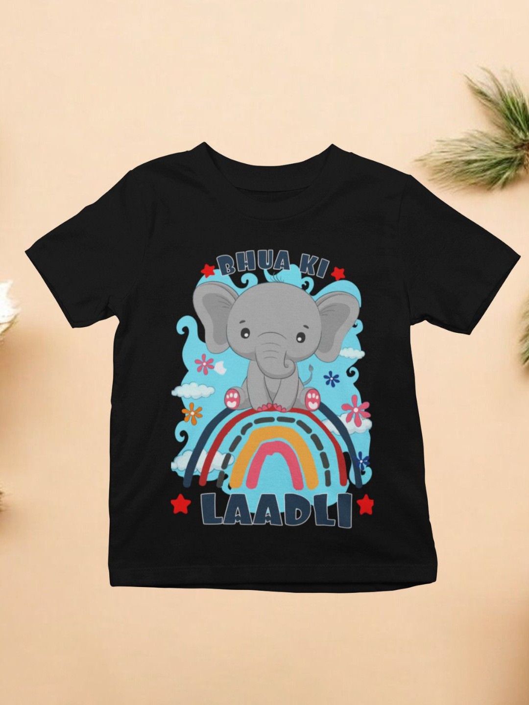

YK X First Laugh Girls Printed T-shirt, Black