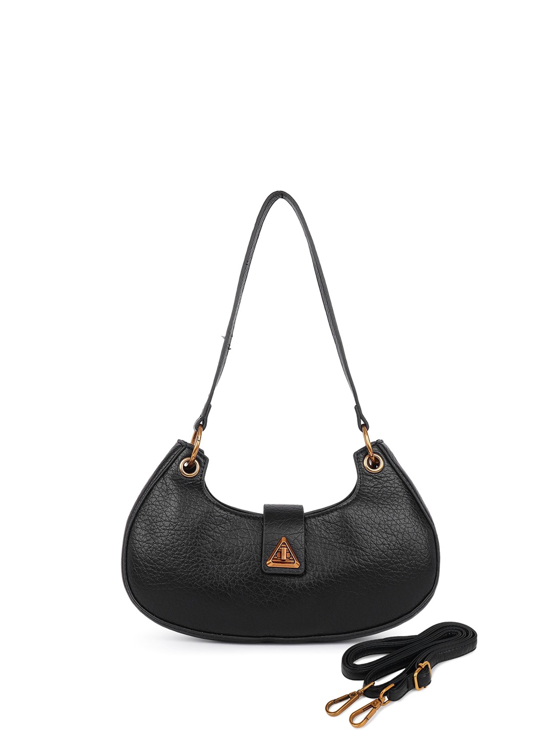 

Pramadda Pure Luxury PU Half Moon Shoulder Bag, Black