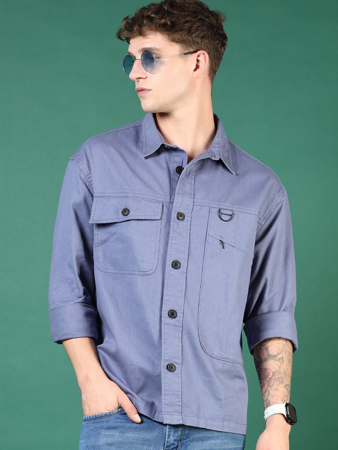 

V-Mart Men Opaque Casual Shirt, Blue