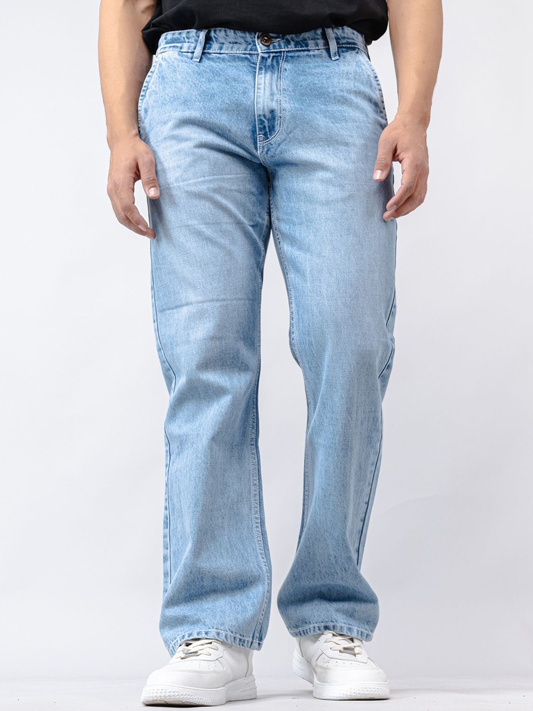 

Tistabene Men Straight Fit Stretchable Jeans, Turquoise blue