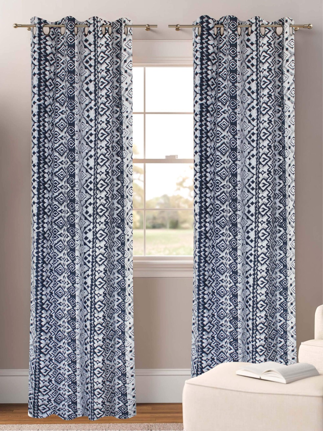 

Dekor World Multicoloured Set of 2 Window Curtain, Multi
