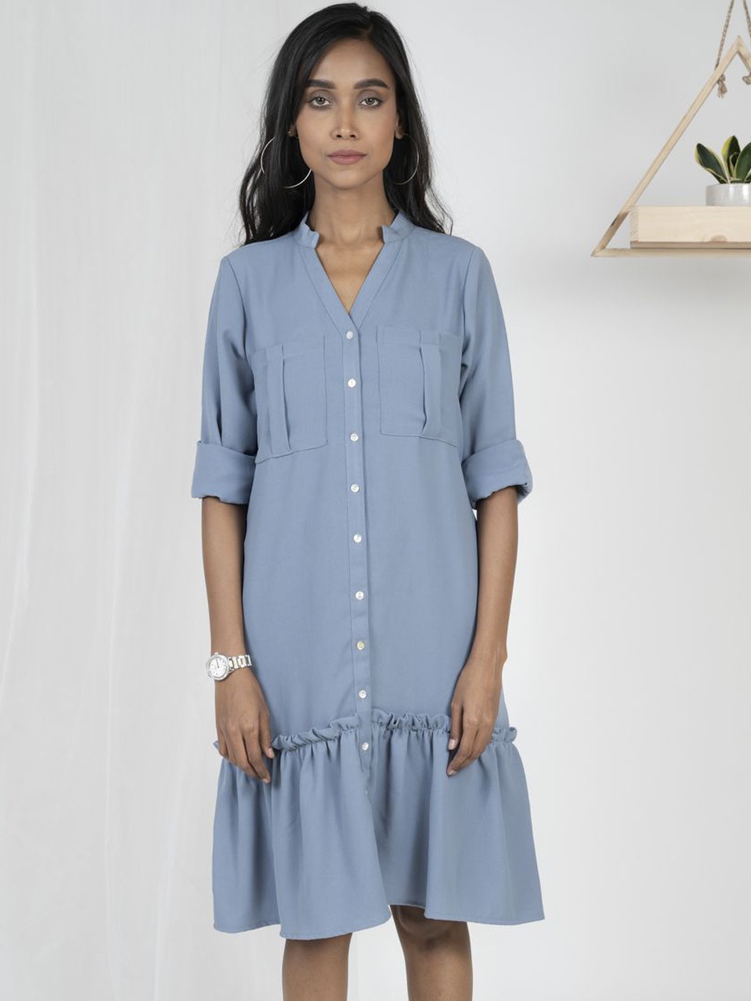 

XOXO Cherry Women Shirt Dress, Blue