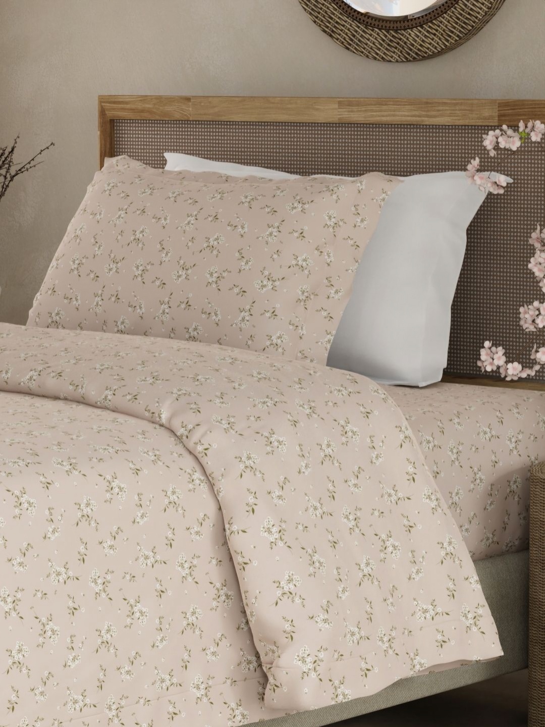 

Boutique Living India Beige & White Printed Cotton 300TC Comforter Set 2.74m x 2.74m