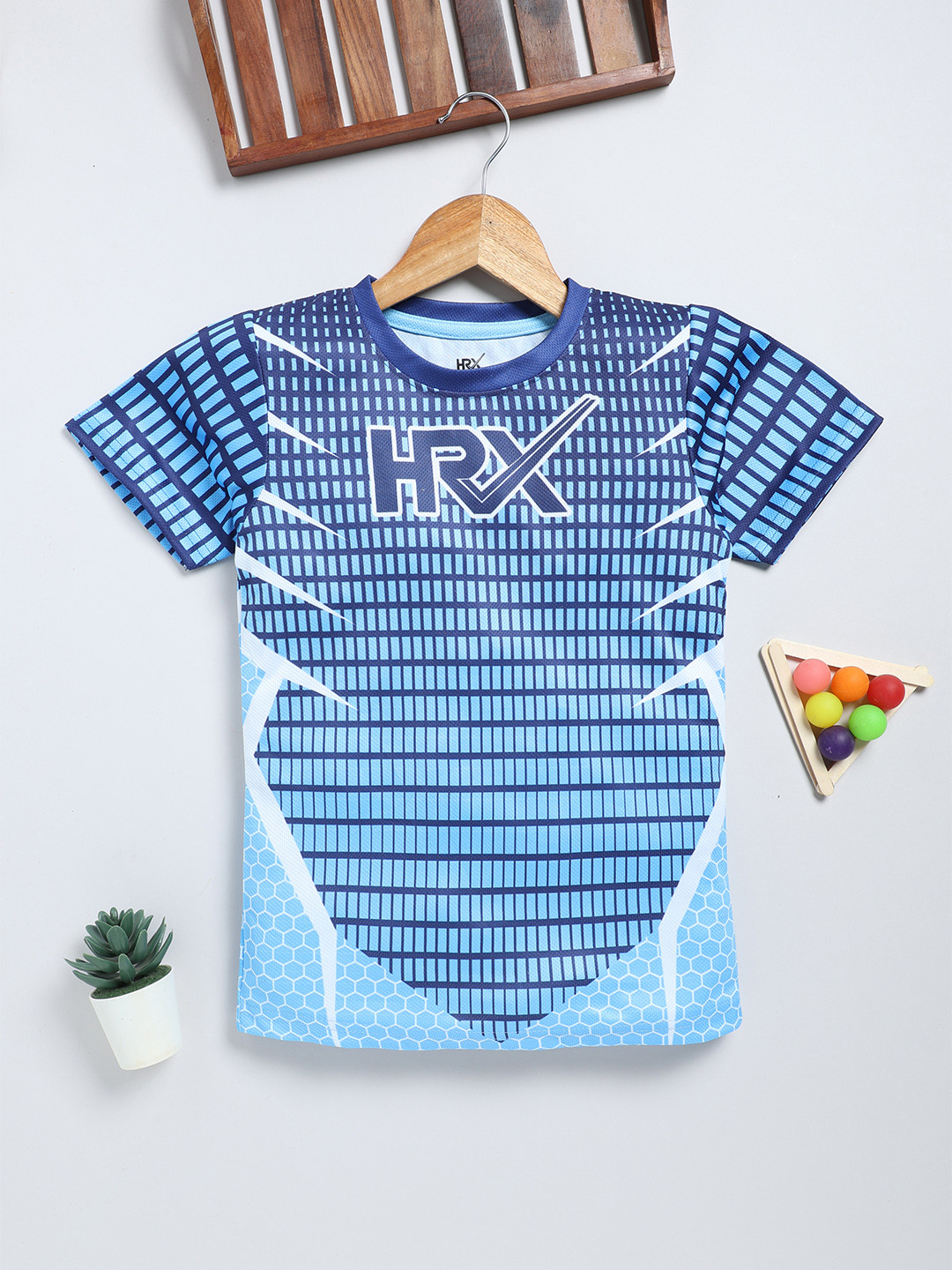 

HRX by Hrithik Roshan Boys Geometric Printed T-shirt, Blue