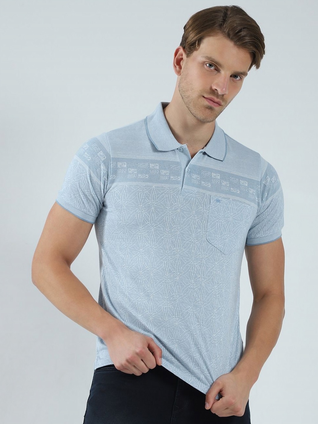 

Monte Carlo Men Polo Collar Pockets T-shirt, Blue