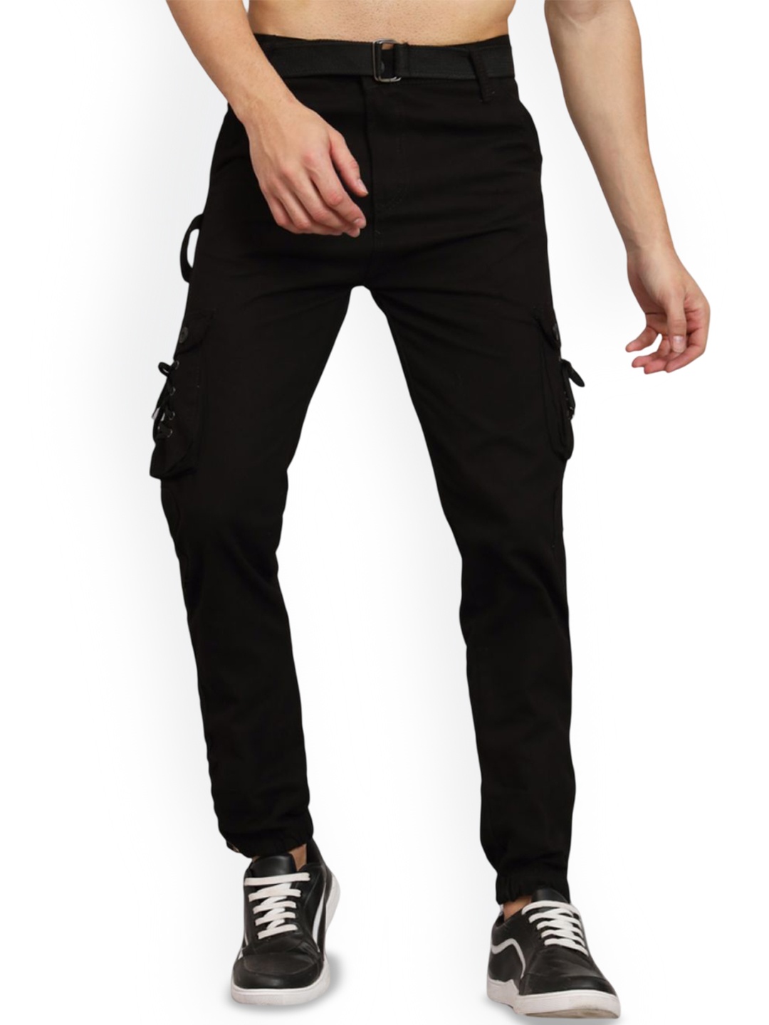 

COMFITS Men Classic Denim Cargos Trousers, Black