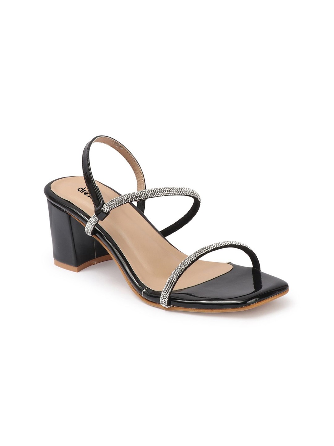

DressBerry Party Block Sandals, Black