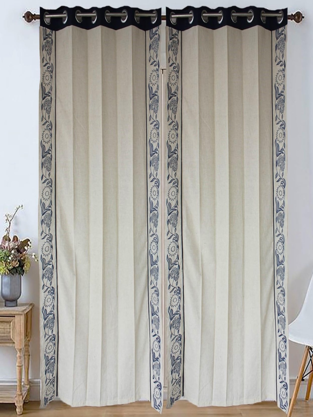 

Dekor World Multicoloured Set of 2 Embroidered Door Curtain, Multi