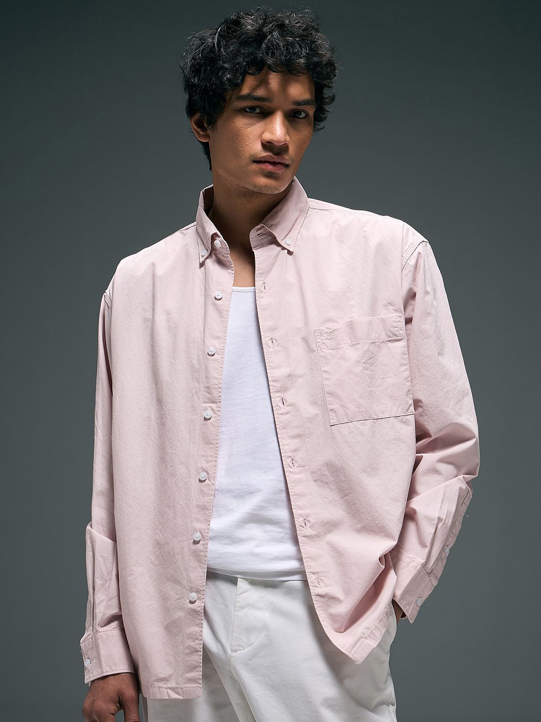 

Flying Machine Men Classic Opaque Casual Shirt, Pink