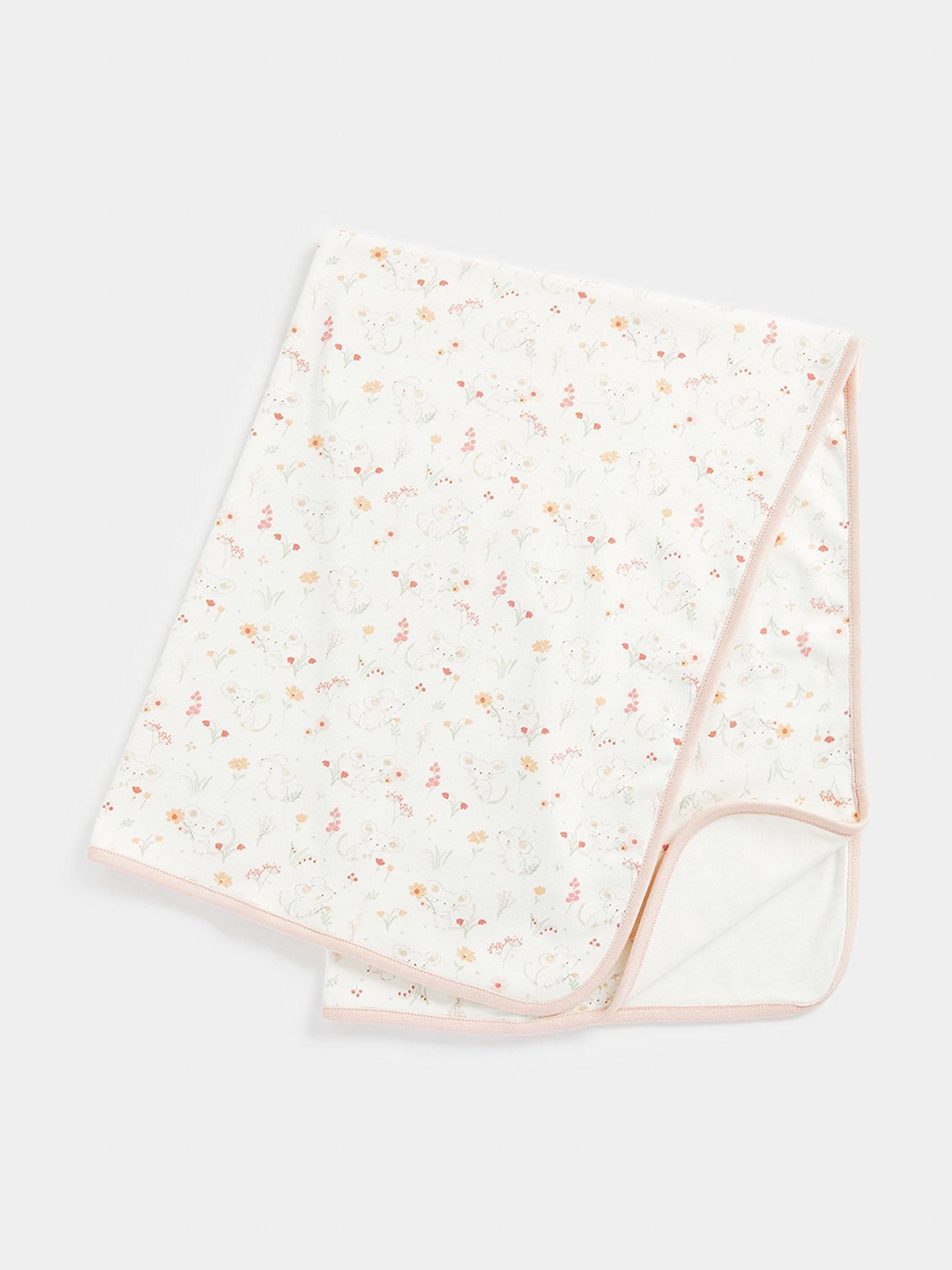 

mothercare Girls Floral Printed Pure Cotton Shawl, White