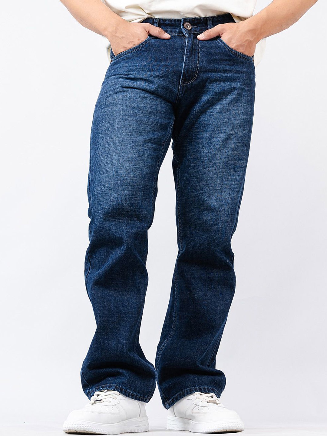 

Tistabene Men Straight Fit Mid-Rise Stretchable Jeans, Blue