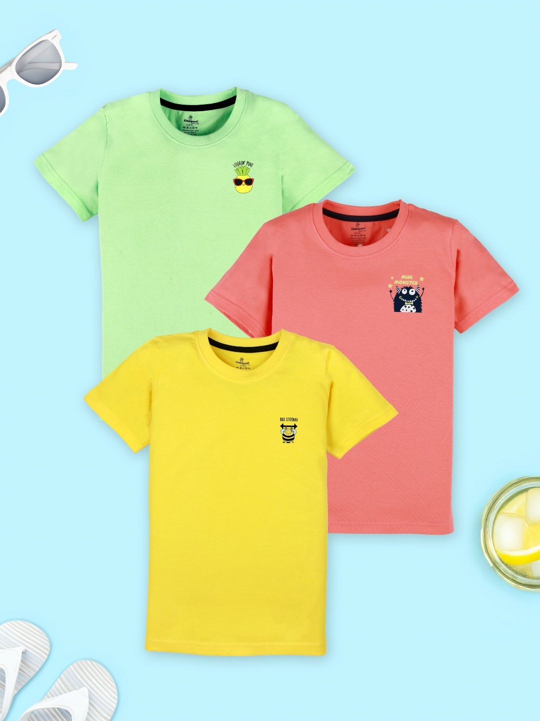 

KiddoPanti Boys 3 Printed T-shirt, Yellow