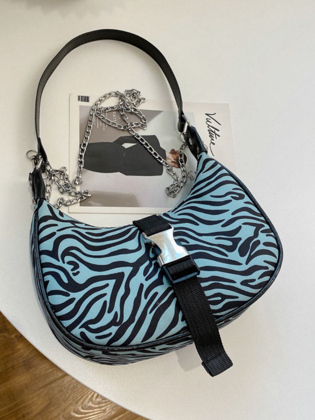 

DressBerry Animal Printed PU Shoulder Bag, Blue