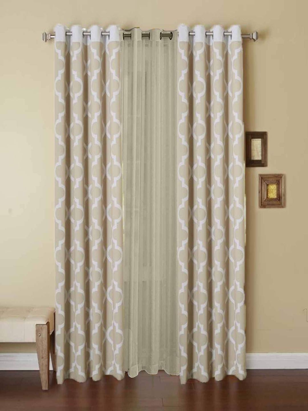 

Dekor World Multicoloured Set of 3 Door Curtain, Multi