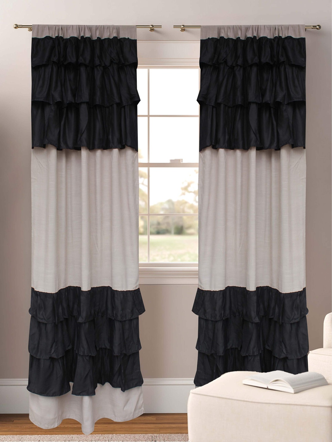 

Dekor World Multicoloured Set of 2 Sheer Door Curtain, Multi