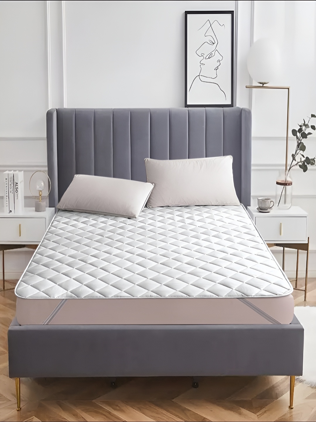 

RRC White Quilted Water Resistant Microfiber Cotton Mattress Protector
