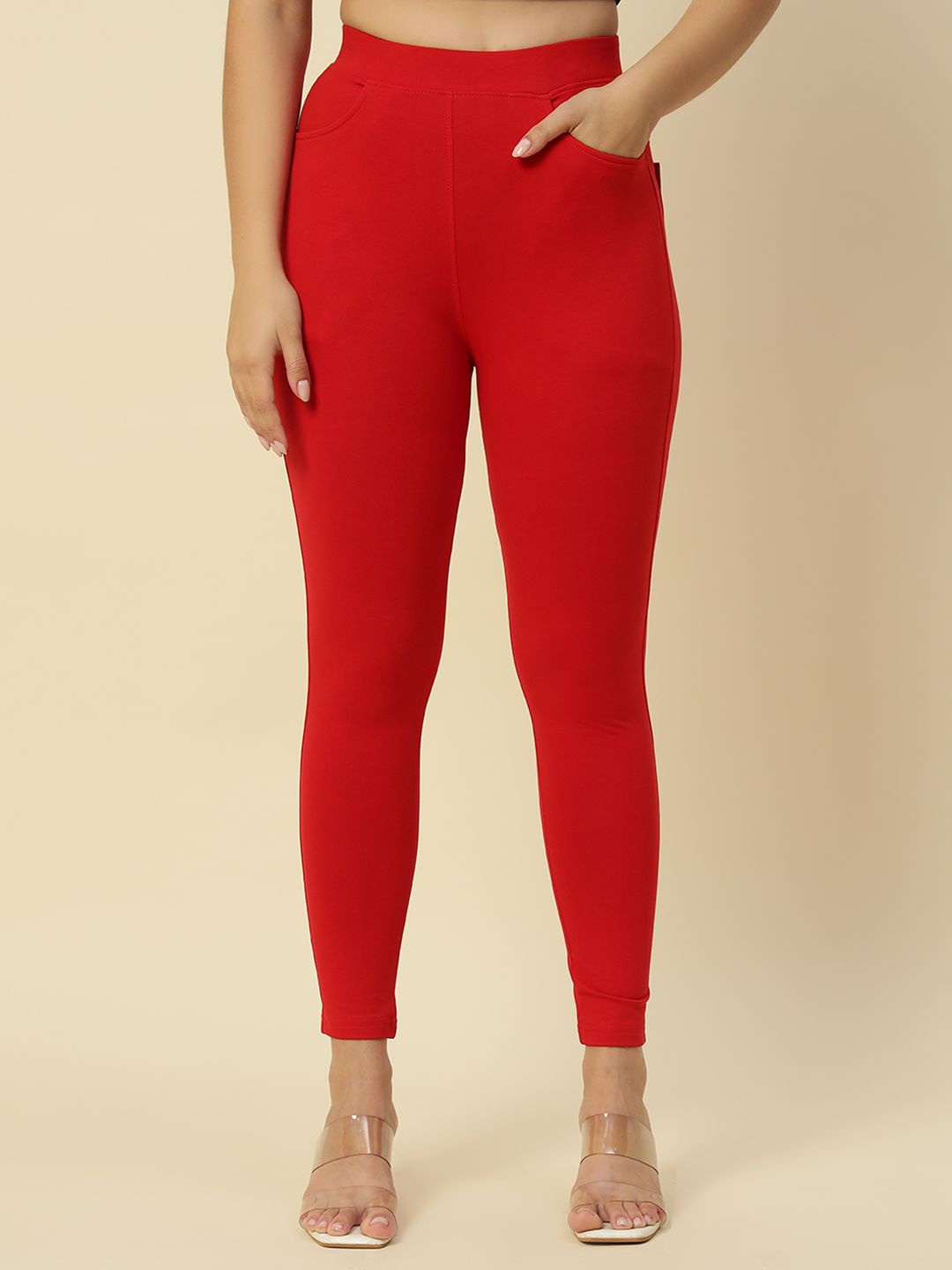 

thread plus Women Jeggings, Red