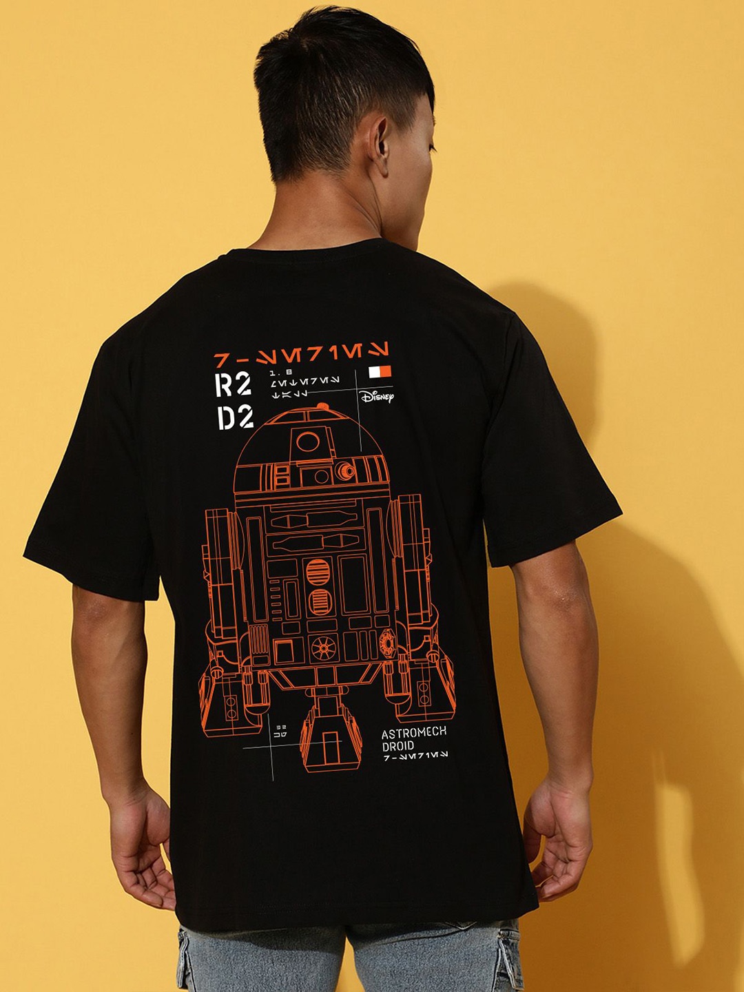 

VEIRDO Men Star Wars Printed T-shirt, Black