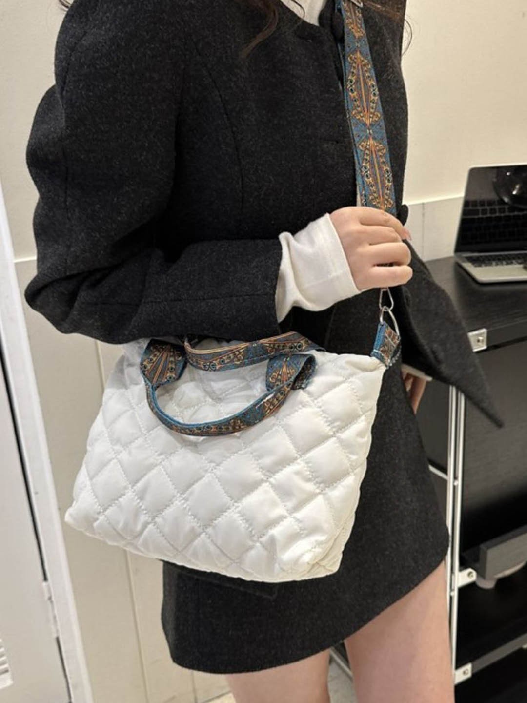 

DressBerry Shopper Tote Bag, White