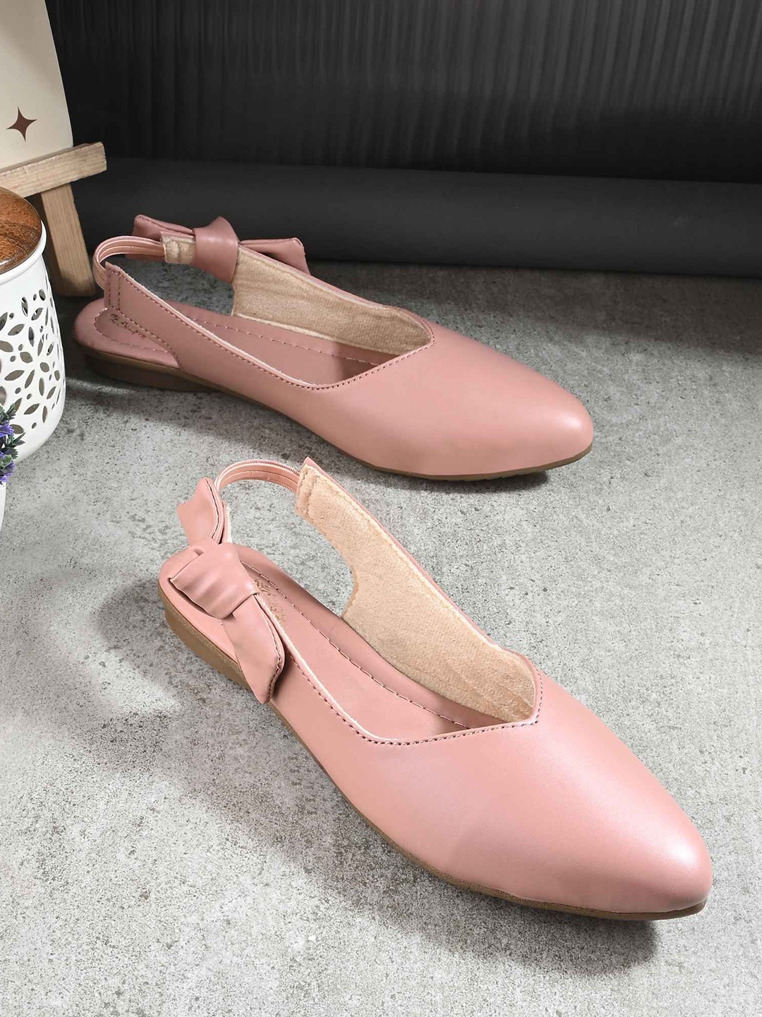 

HAVINOSH Women Textured Ballerinas, Pink