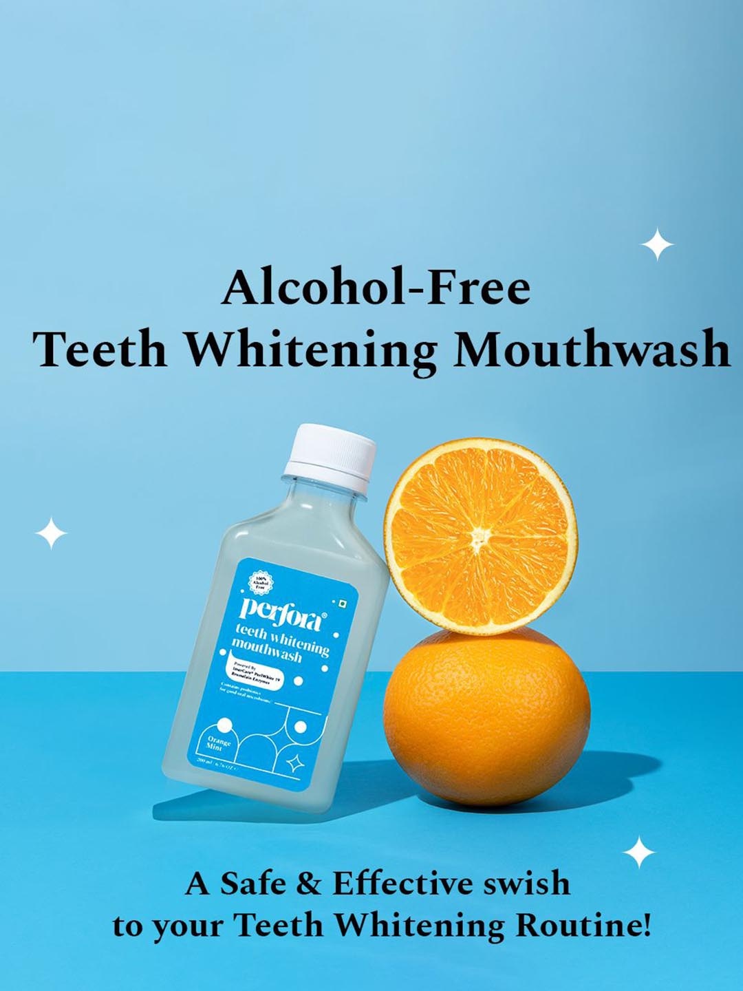 

Perfora Set Of 2 Teeth Whitening Mouthwash 200ml Each - Orange Mint, Blue